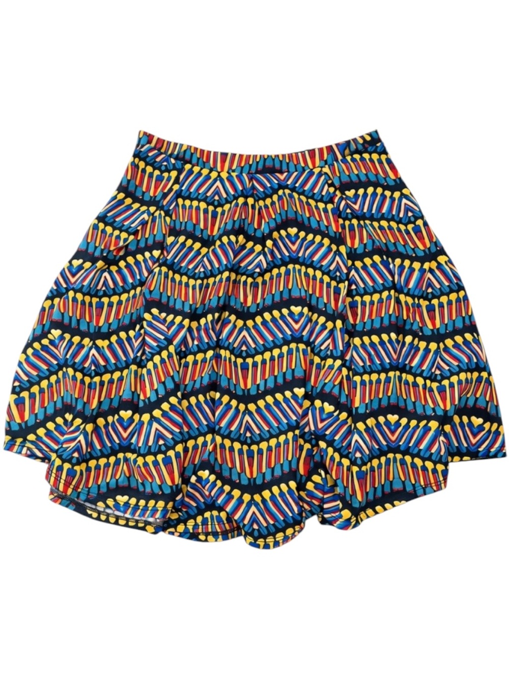 LuLaRoe Madison Skirt XL Multicolor Geometric A-Line Pocket Skater NWOT